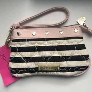 Betsey Johnson striped wristlet!